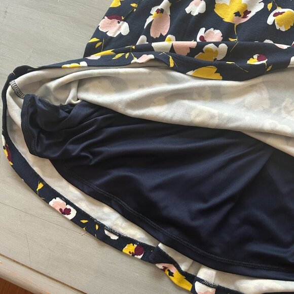BODEN Alexis Jersey Midi Dress French Navy Blue Yellow Floral Size 6P Lined - Picture 11 of 14